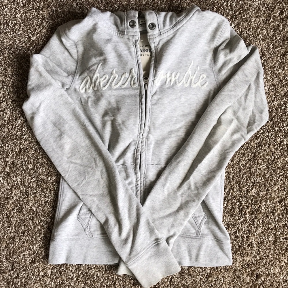 Abercrombie light gray Zip up Hoodie